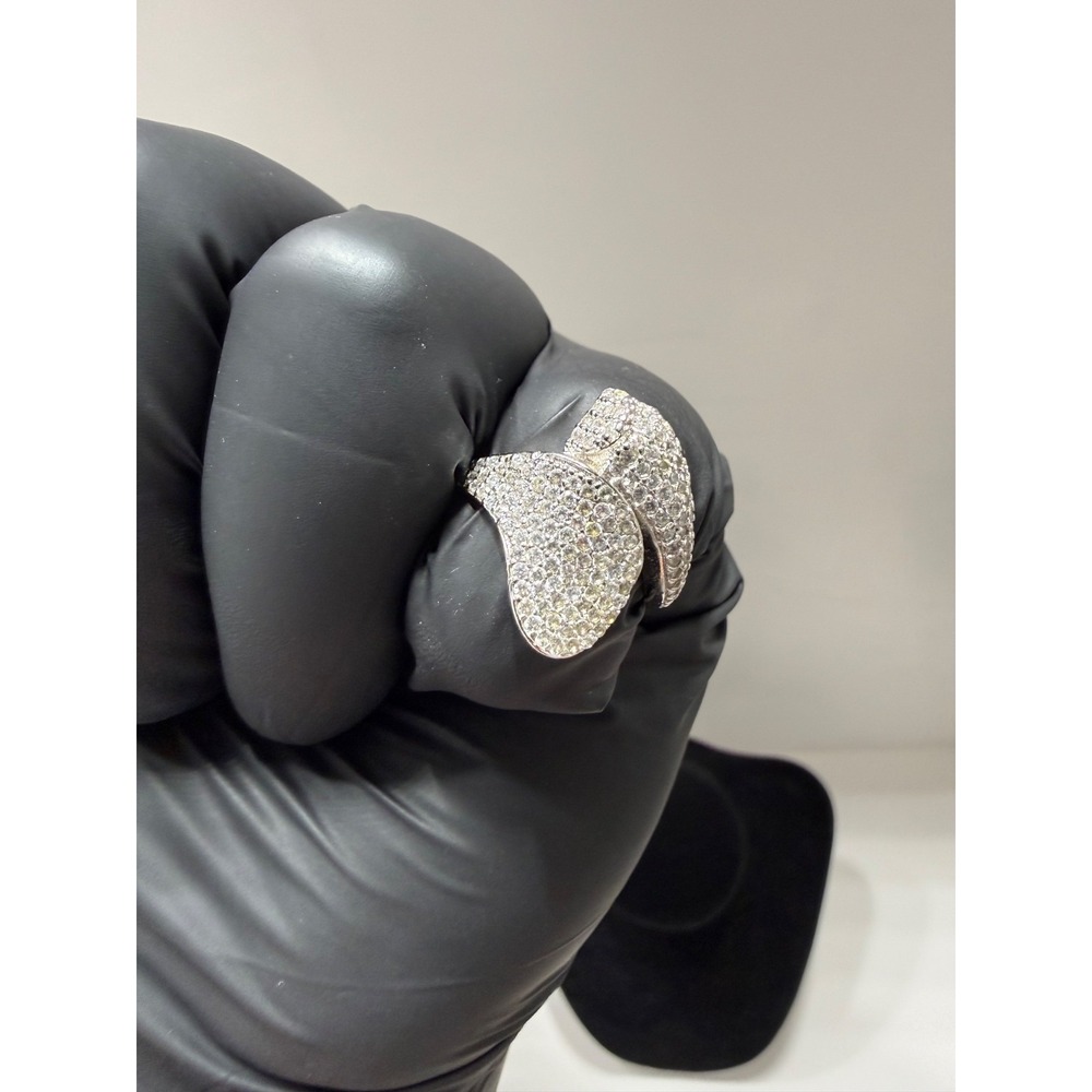 silver filled ring vvscz zirconia size 8